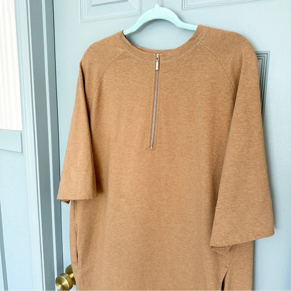 Lafayette 148 New York French Terry Tunic in Sepia Tan XL - Picture 3 of 11